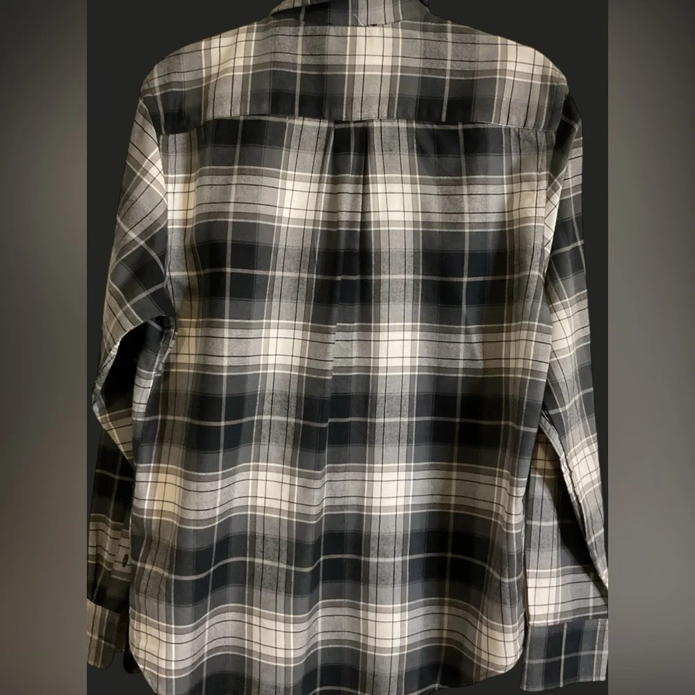 Men’s Banana Republic Plaid Shirt - Black and Cream